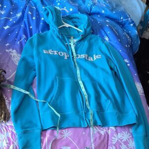Aéropostale Full Zip Hoodie XL Logo Cotton Blend y2k Mallcore 00s 2000s